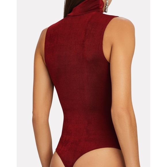 ALIX NYC Black Sleeveless Britton Zip Turtleneck Thong Bodysuit EUC Size Small - Picture 10 of 11